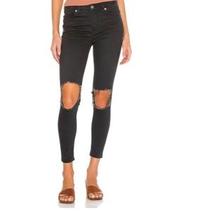 Free people black ripped skinny jeans